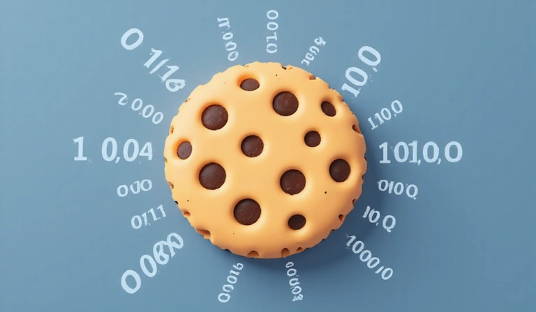 Illustrazione di un biscotto digitale che rappresenta un cookie su internet